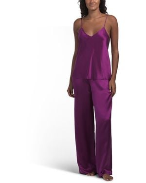 TJ Maxx 2Pc Silk Bliss Camisole And Pants Pajama Set For - Purple