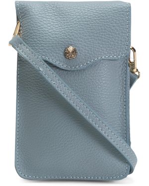 TJ Maxx Leather Dual Compartment Crossbody For Leather - Blue