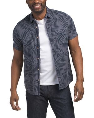 TJ Maxx Short Sleeve Printed Shirt With Pocket For - Blue