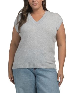 TJ Maxx Cashmere Belle Knit Boyfriend Tank For - Gray