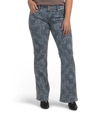 TJ Maxx Low Rise Boot Bandana Print Jeans For Spandex/Cotton/Polyester - Blue