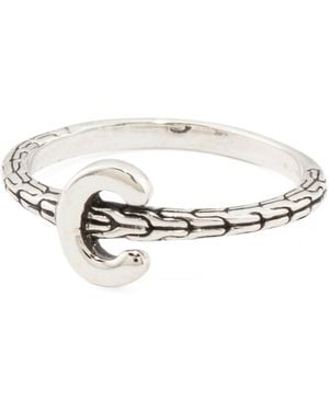 TJ Maxx Sterling Initial Bali Weave Ring - White