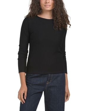 TJ Maxx Long Sleeve Crew Neck T-Shirt For Spandex/Polyester/Rayon - Black