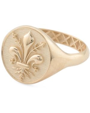 TJ Maxx 14Kt Florentine Lily Signet Ring For - Natural