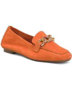 TJ Maxx Suede Holding Flash Moccasin Flats For Leather/Suede - Orange