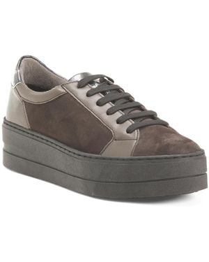 TJ Maxx Leather And Suede Maude Sneakers For Leather/Suede - Gray