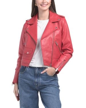 TJ Maxx Leather Semee Jacket For Polyester/Leather - Red