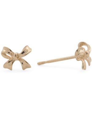 TJ Maxx 14Kt Wide Bow Stud Earrings - Metallic