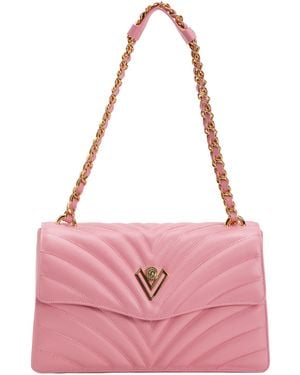 TJ Maxx Patent Leather Quilted Crossbody With Chain Strap For Leather - Pink