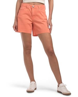 TJ Maxx Hailey High Rise Raw Hem Basic Bermuda Shorts For Spandex/Cotton - Red