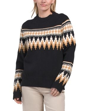 TJ Maxx Fairisle Pull Over Sweater, Nylon/Polyester/Acrylic - Black