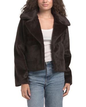 TJ Maxx Faux Fur Jacket, Polyester - Black