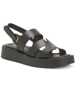 TJ Maxx Leather Platform Sandals For - Black