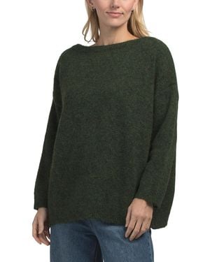 TJ Maxx Boat Neck Oversized Sweater, Nylon/Polyester/Wool - Green