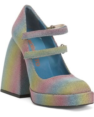 TJ Maxx Bulla Babies Platform Pumps For Leather - Blue