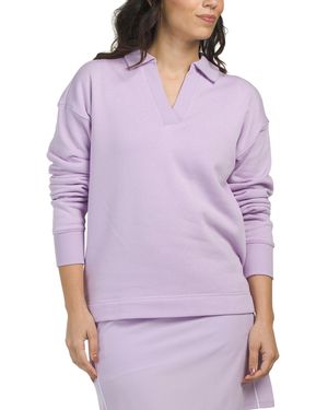 TJ Maxx Polo Sweatshirt, Spandex/Cotton/Polyester - Purple