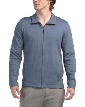 TJ Maxx Smartwear Zip Up Lounge Jacket For Cotton - Blue