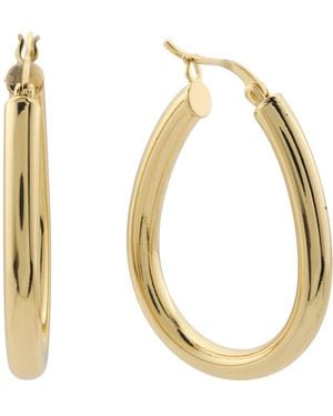 TJ Maxx Plated Brass Oval Hoop Earrings - Metallic