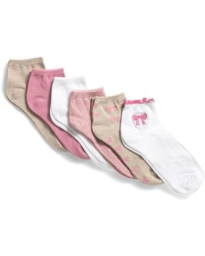TJ Maxx 6Pk Quarter Socks For Spandex/Polyester - Pink