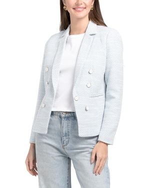 TJ Maxx Classic Textured Blazer, Cotton/Polyester - White