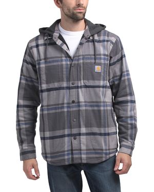 TJ Maxx Hamilton Plaid Shirt Jacket For Cotton/Polyester - Gray