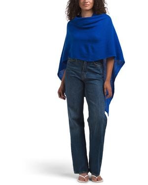 TJ Maxx Cashmere Cowl Neck Poncho For - Blue