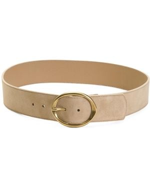 TJ Maxx Suede Round Buckle Belt - Natural