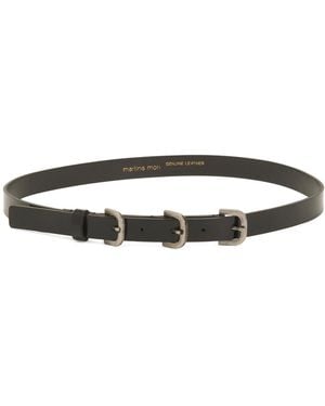 TJ Maxx Patent Leather Triple Buckle Belt - Black