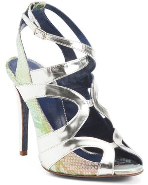 TJ Maxx Patent Leather Senorita Dress Heels For - Blue