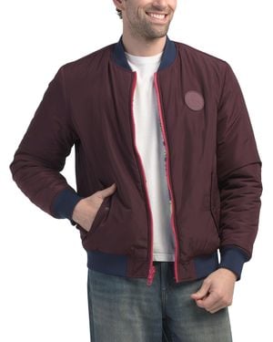 TJ Maxx Evlon Reversible Varsity Bomber Jacket, Polyester - Purple