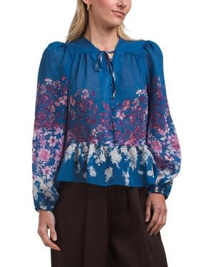 TJ Maxx Long Sleeve Top For Nylon/Rayon - Blue