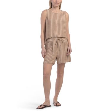 TJ Maxx 2Pc Shorts And Top Set For Linen/Rayon - Natural