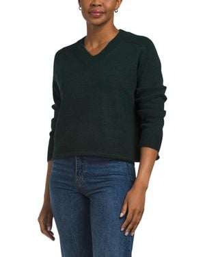 TJ Maxx V-Neck Roll Hem Cozy Sweater, Polyester - Green