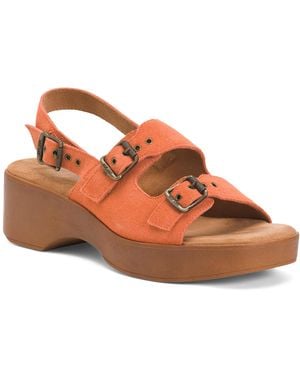 TJ Maxx Suede Calliope Back Strap Platform Sandals For - Brown