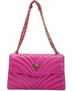 TJ Maxx Patent Leather Quilted Crossbody With Chain Strap For Leather - Purple