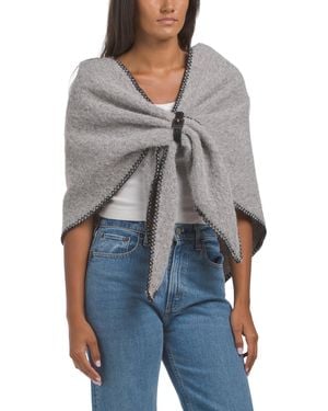 TJ Maxx Short Triangle Scarf With Buckle For Polyester - Gray