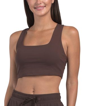 TJ Maxx Square Neck Racerback Bra Top For Spandex/Polyester - Brown