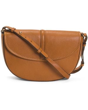 TJ Maxx Leather Fold Over Saddle Bag, Leather - Brown