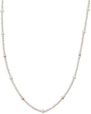 TJ Maxx 14Kt Petite Freshwater Pearl Necklace, Diamond - Natural