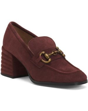 TJ Maxx Suede Vera Heeled Loafers For - Brown