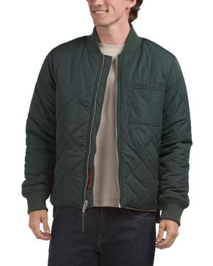 TJ Maxx Reversible Diamond Quilted Bomber Jacket For Nylon/Spandex/Polyester - Gray