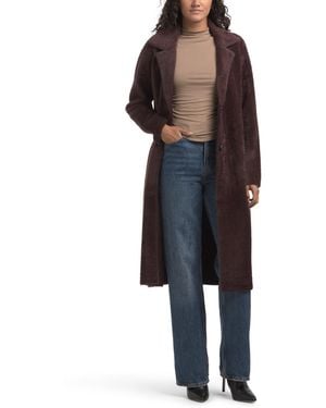 TJ Maxx Faux Fur Long Coat, Nylon/Polyester - Black