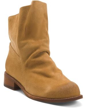 TJ Maxx Suede Comfort Ankle Booties For Leather/Suede - Brown