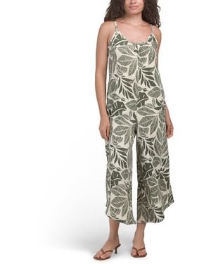 TJ Maxx Printed Flowy Jumpsuit For Spandex/Polyester - Green