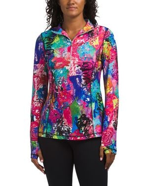 TJ Maxx Quarter Zip Base Layer Top For Spandex/Polyester - Red