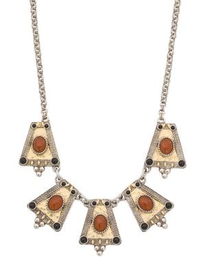 TJ Maxx Bead Geometric Statement Necklace - Metallic