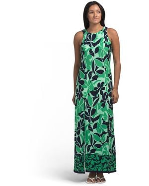 TJ Maxx Slit Leg Maxi Dress For Spandex/Polyester - Green
