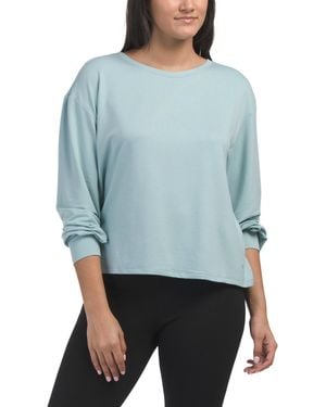 TJ Maxx Restoration Twist Back Long Sleeve Top, Spandex/Polyester/Rayon - Blue