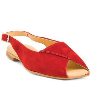 TJ Maxx Peep Toe Slingback Flats For Leather/Suede - Red