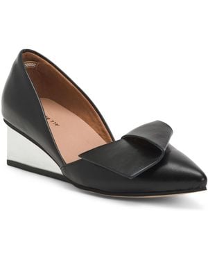 TJ Maxx Leather Half Bow Square Wedges For - White